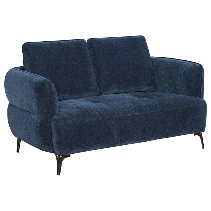 Lively 2-piece Chenille Upholstered Sofa Set Blue