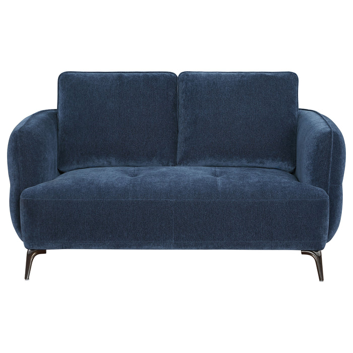 Lively 2-piece Chenille Upholstered Sofa Set Blue