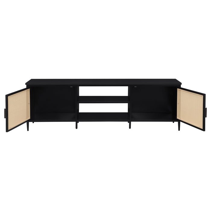 Amherst 2-door 70-inch Metal TV Stand Media Console Black