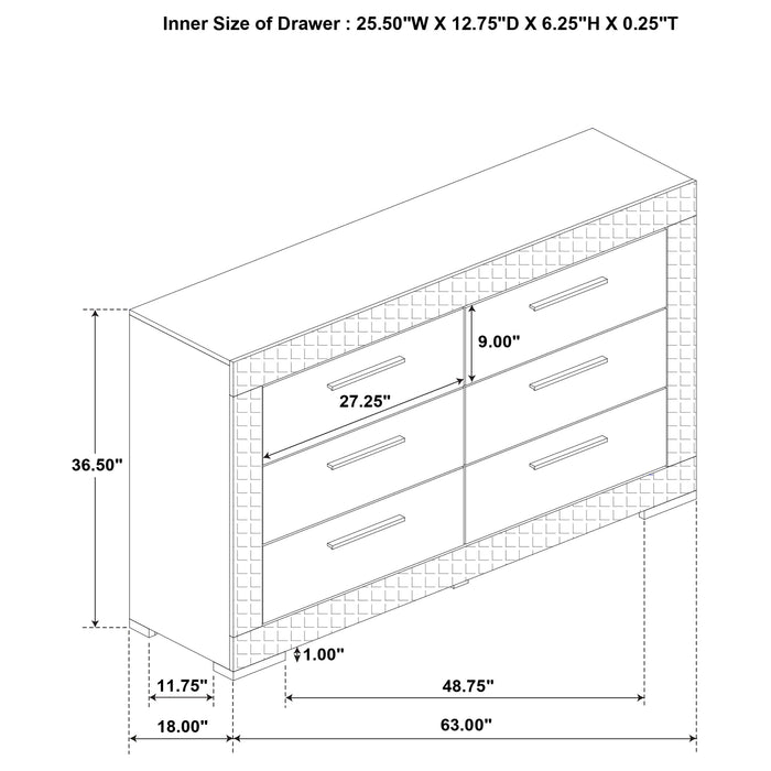 Ives 4-piece Queen Bedroom Set White High Gloss