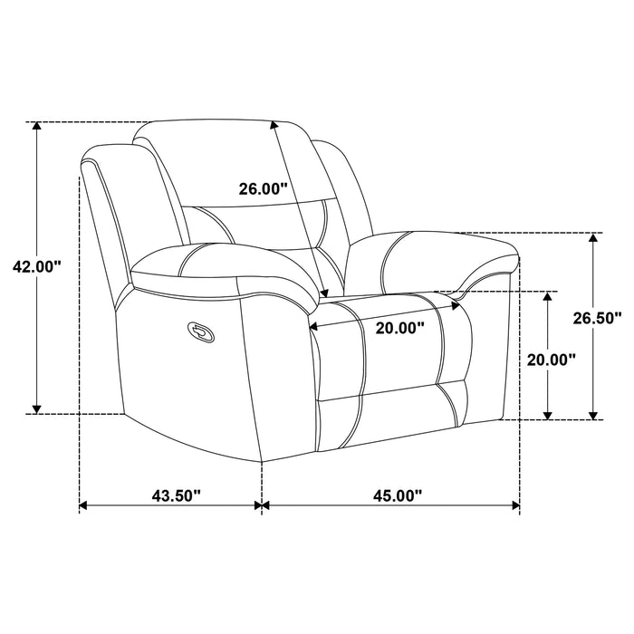 Gilson Chenille Upholstered Reclining Glider Recliner Grey