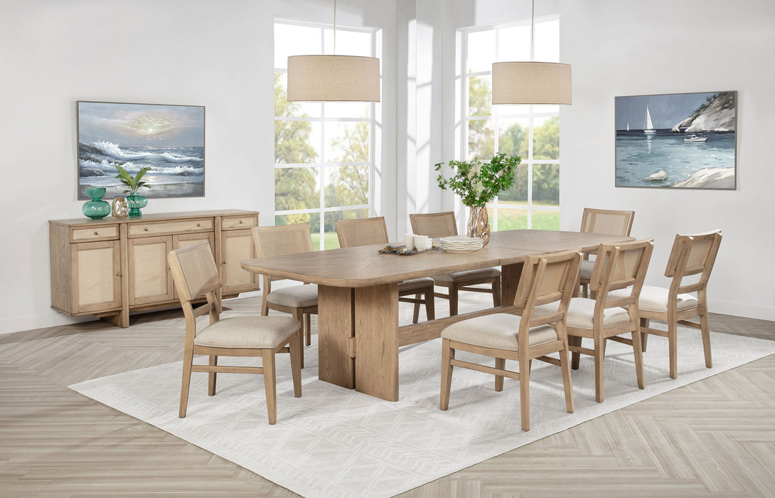 Kailani 110-inch Rectangular Wood Dining Table Beige Oak