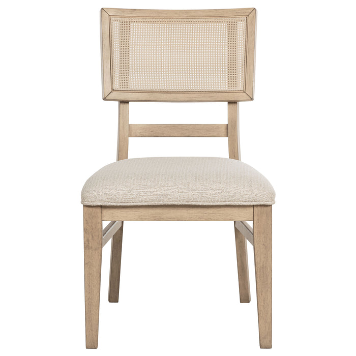 Kailani Radio Weave Cane Dining Side Chair Beige Oak