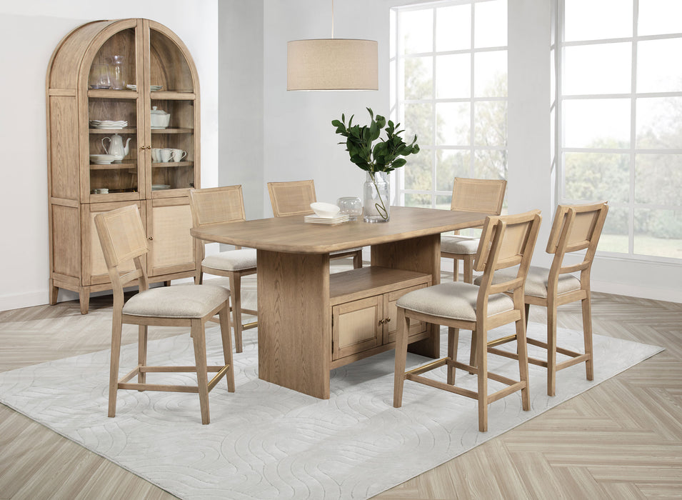 Kailani Radio Weave Cane Counter Dining Side Chair Beige Oak