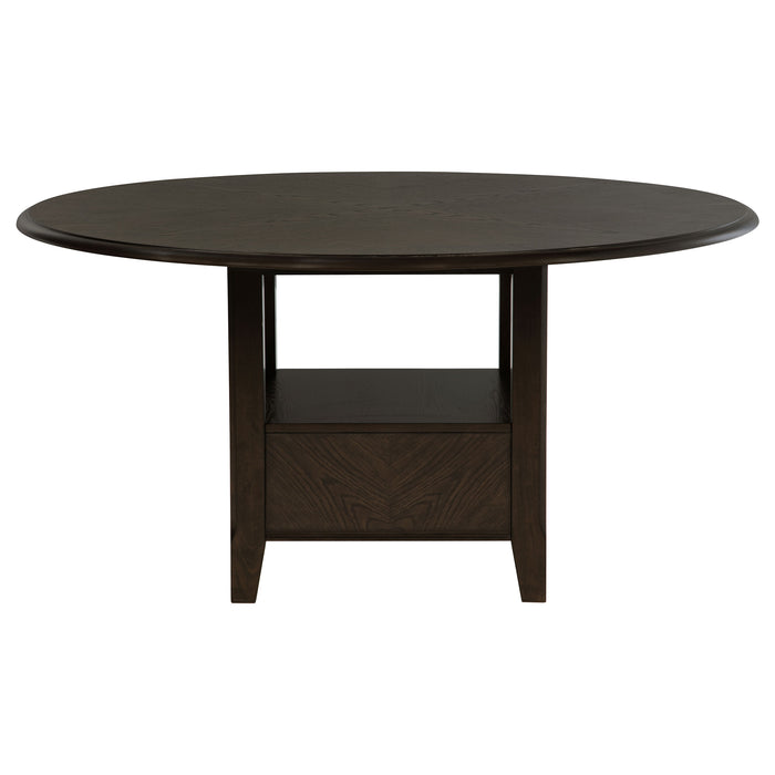 Twyla 60-inch Round Dining Table with Drawer Dark Cocoa