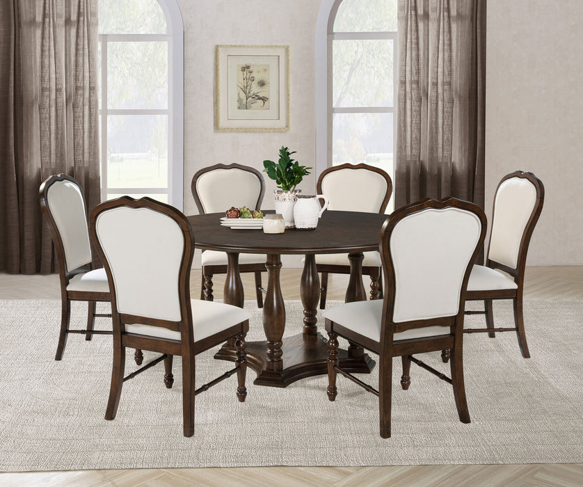 Landon Upholstered Dining Side Chair Rich Brown (Set of 2)