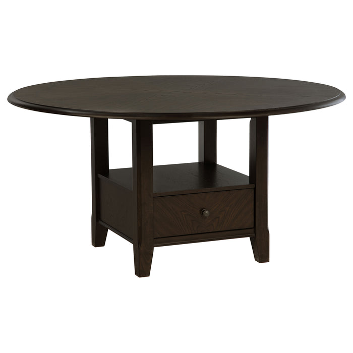 Twyla 5-piece 60-inch Round Wood Dining Table Set Dark Cocoa