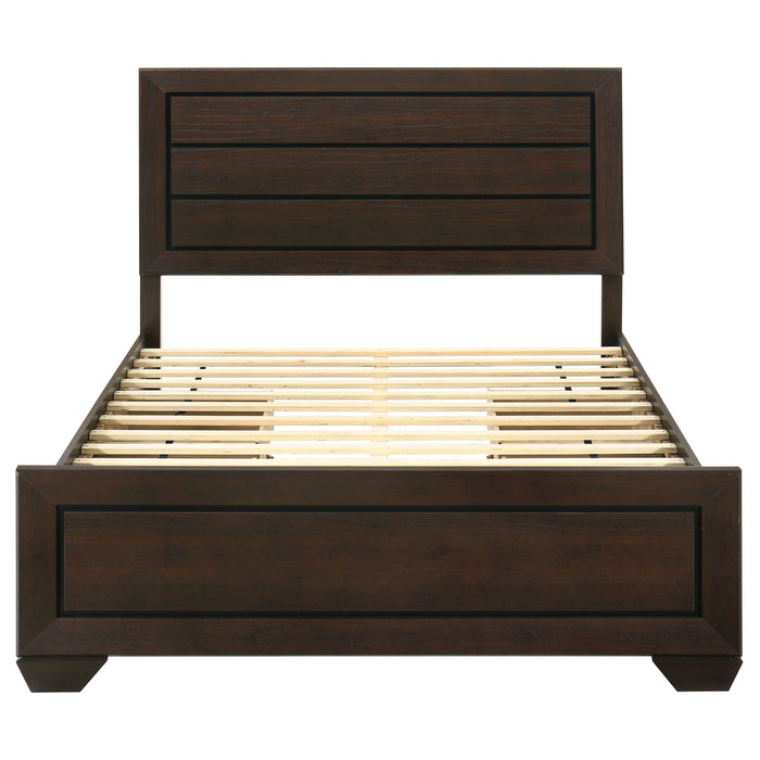 Kauffman Wood Eastern King Storage Panel Bed Dark Cocoa