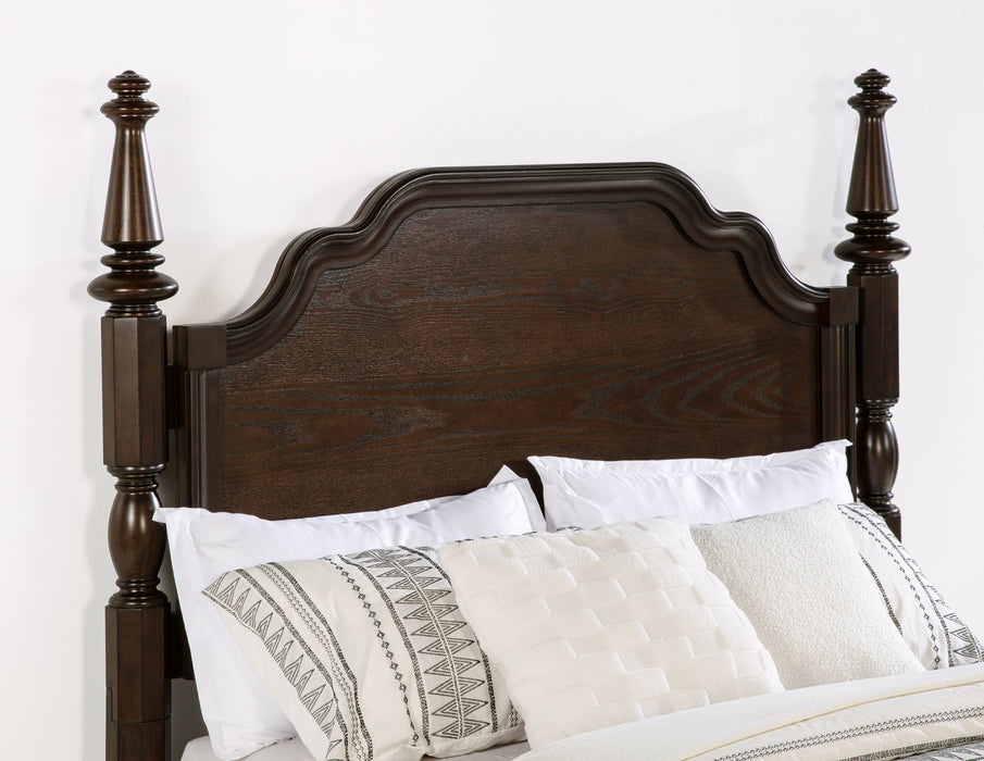 Andover 63-inch Four Poster California King Bed Dark Oak