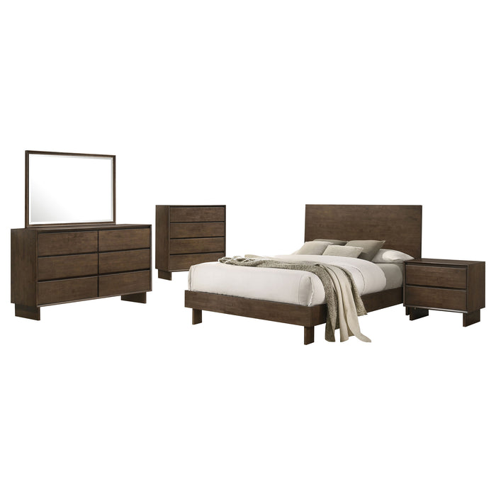 Glenwood 5-piece Queen Bedroom Set Warm Brown