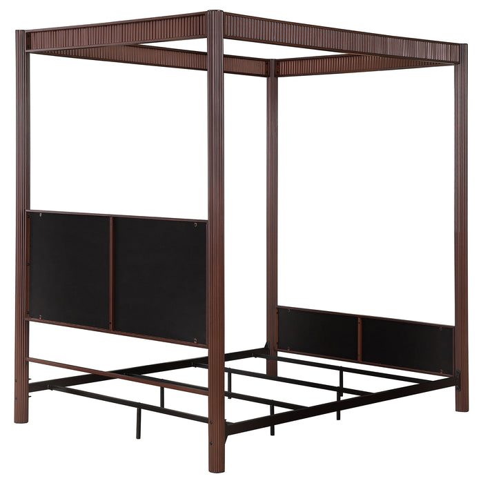 Zimmerlee 89-inch Metal Eastern King Canopy Bed Rust Brown