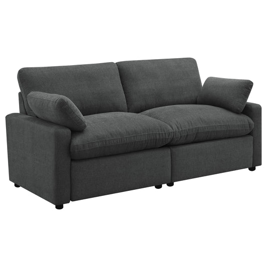 Collins Modular Power Loveseat Dark Grey