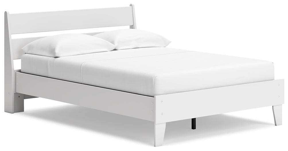 Socalle Full Panel Platform Bed with 2 Nightstands