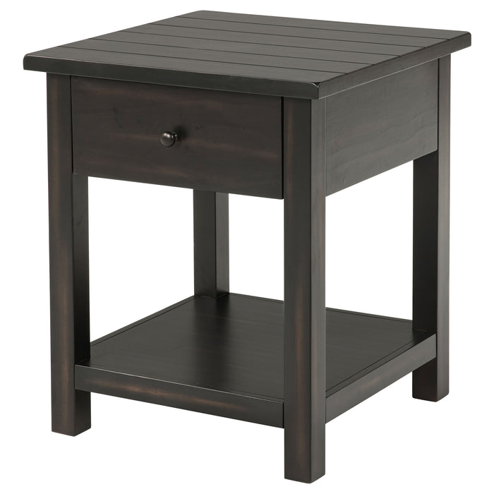 Payne 1-drawer Wood End Table with Shelf Java