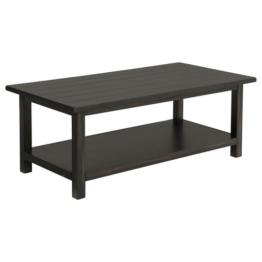 Payne Wood Coffee Table with Shelf Java