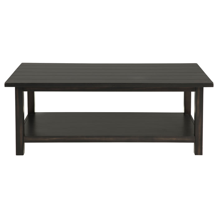 Payne Wood Coffee Table with Shelf Java