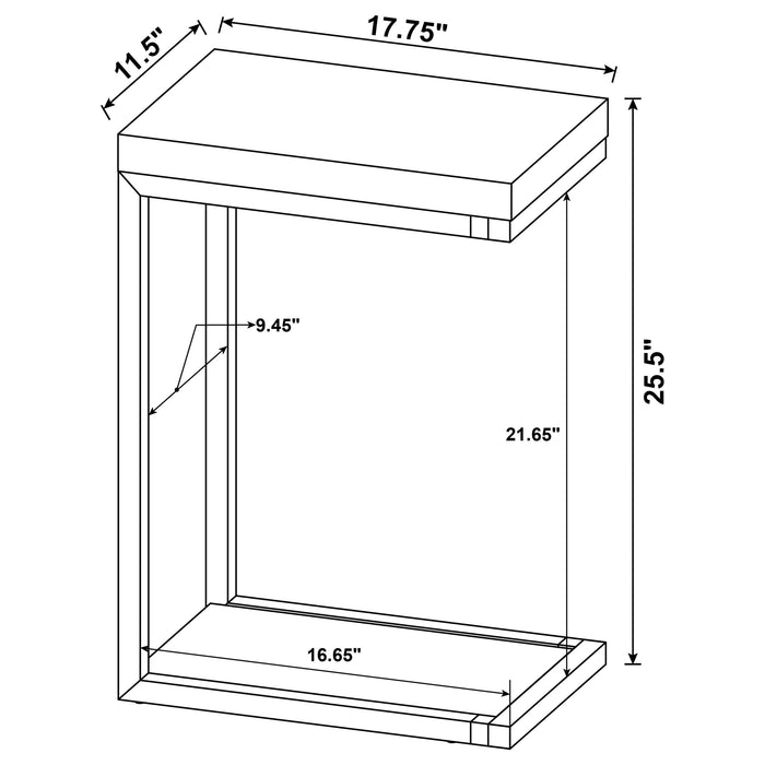 Beck Engineered Wood C-Shape Sofa Side Table Cement