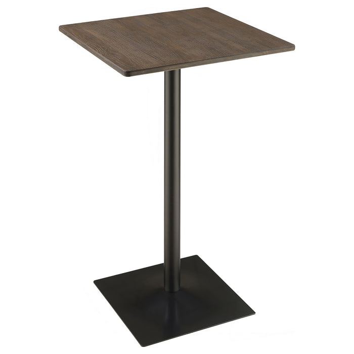 Cavalier 3-piece Square Bar Table Set Dark Elm and Black