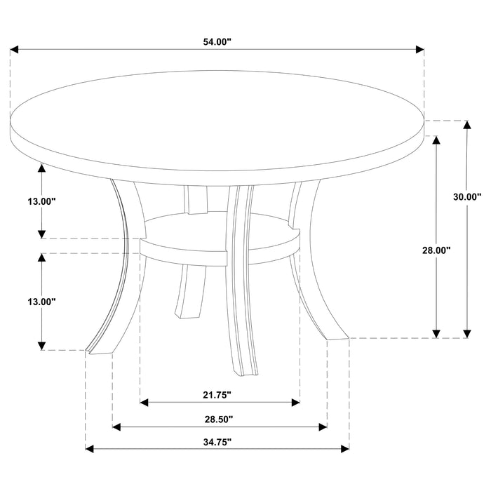 Judd 7-piece 54-inch Round Wood Dining Table Set Pearl White