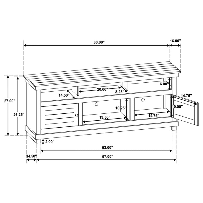 Payne 60-inch TV Stand Media Console Distressed Java