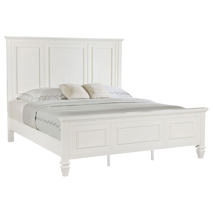 Sandy Beach 63-inch Eastern King Wood Panel Bed Cream White