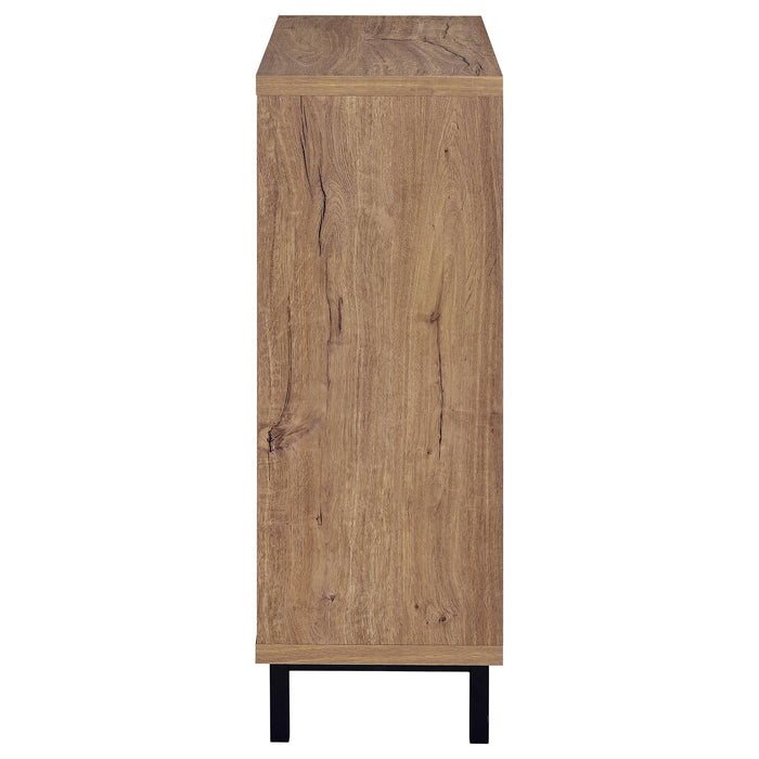 Teller 11-shelf Engineered Wood Shoe Cabinet Natural Oak