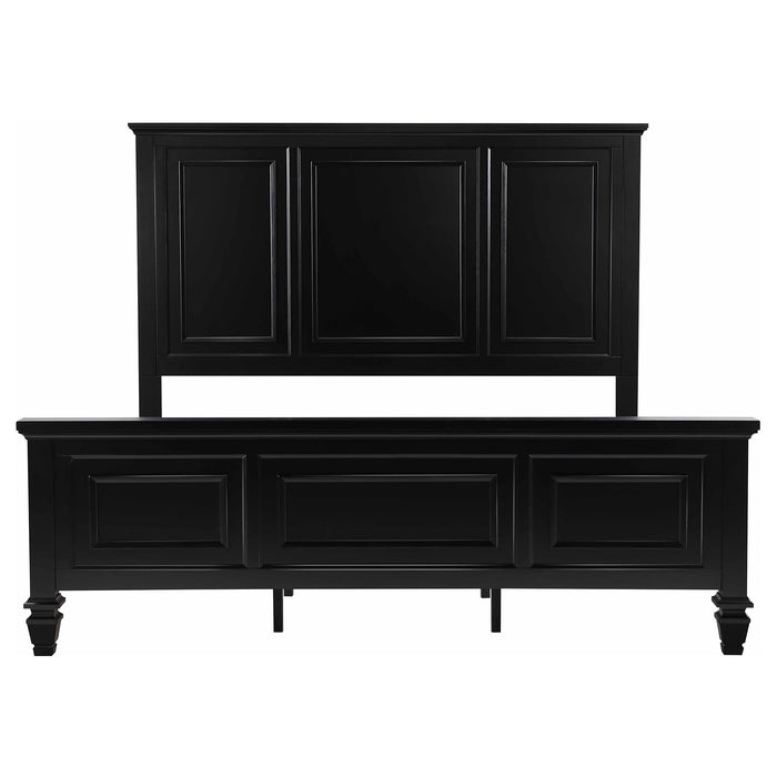 Sandy Beach 63-inch Eastern King Wood Panel Bed Black