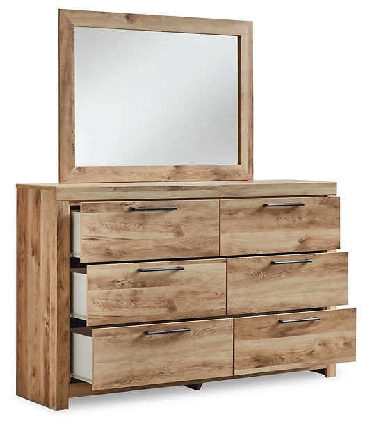 Hyanna King Panel Headboard with Mirrored Dresser, Chest and Nightstand