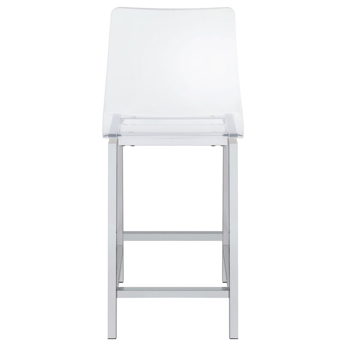 Juelia Clear Acrylic Counter Chair Chrome (Set of 2)