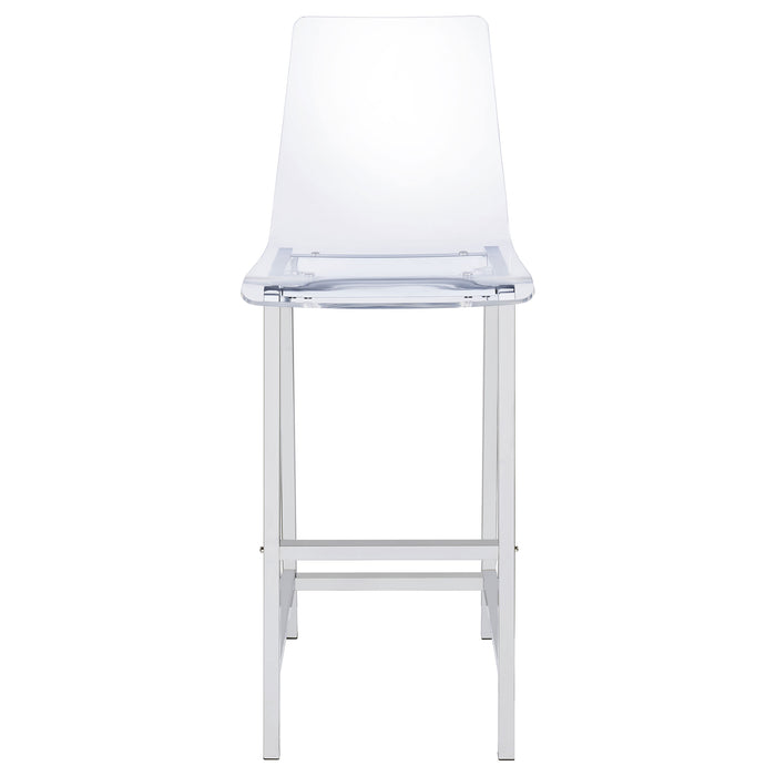Juelia Clear Acrylic Bar Chair Chrome (Set of 2)