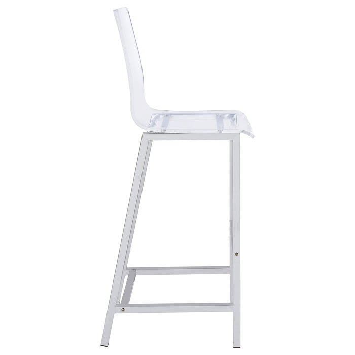 Juelia Clear Acrylic Bar Chair Chrome (Set of 2)