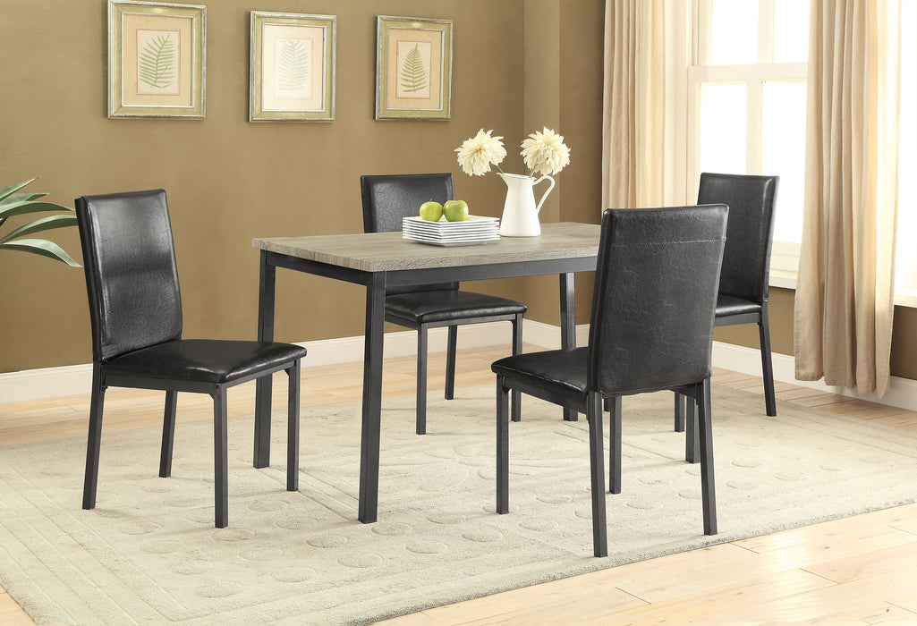 Garza 5-piece Rectangular Dining Table Set Black