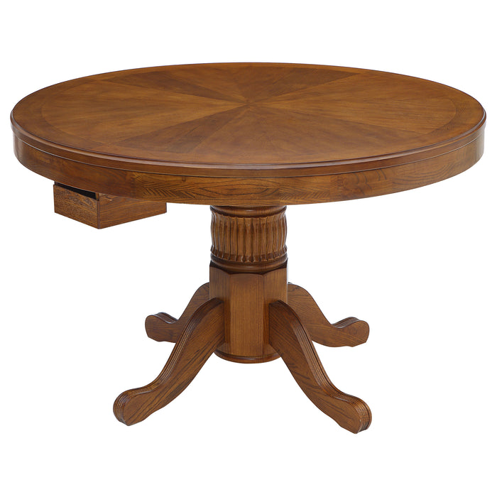 Mitchell Round Dining and Billiard Poker Game Table Amber