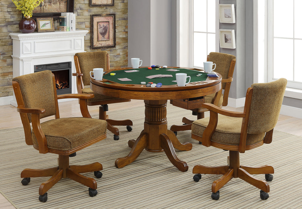 Mitchell 5-piece 3-in-1 Dining and Game Table Set Amber