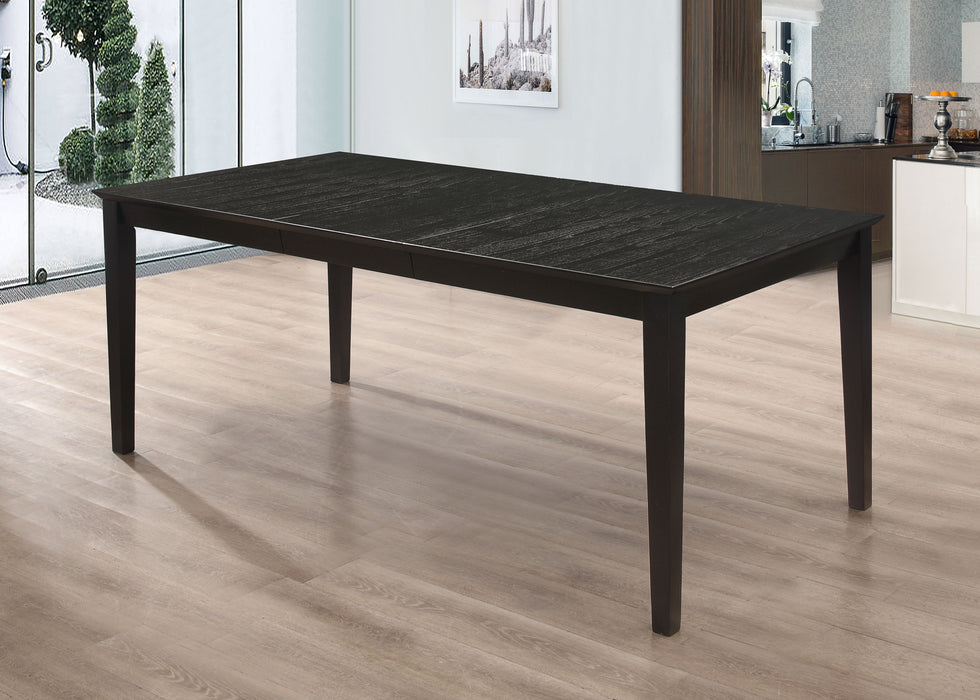 Louise Rectangular 78-inch Extension Leaf Dining Table Black