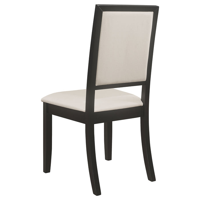 Louise Upholstered Wood Dining Side Chair Black (Set of 2)