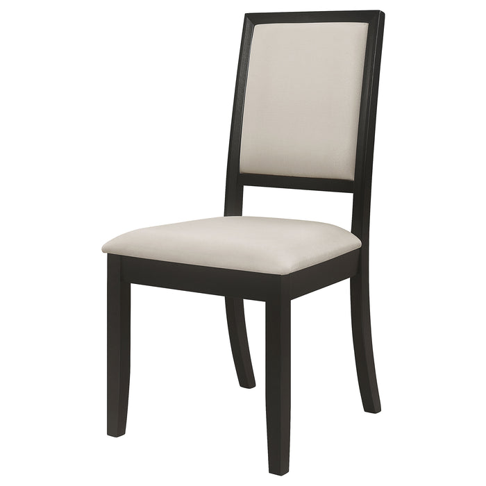 Louise Upholstered Wood Dining Side Chair Black (Set of 2)