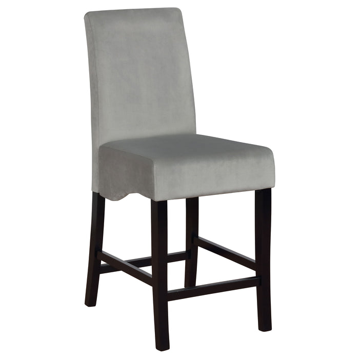 Stanton Velvet Upholstered Counter Chair Grey (Set of 2)