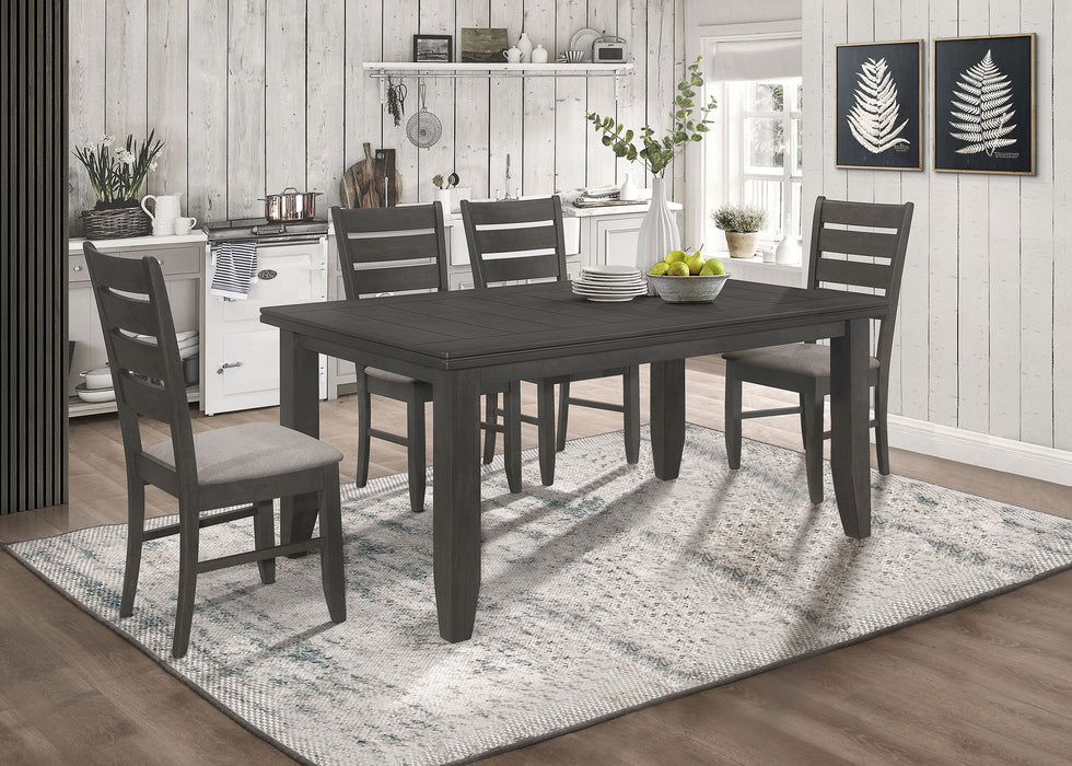 Dalila 5-piece Rectangular Dining Table Set Dark Grey