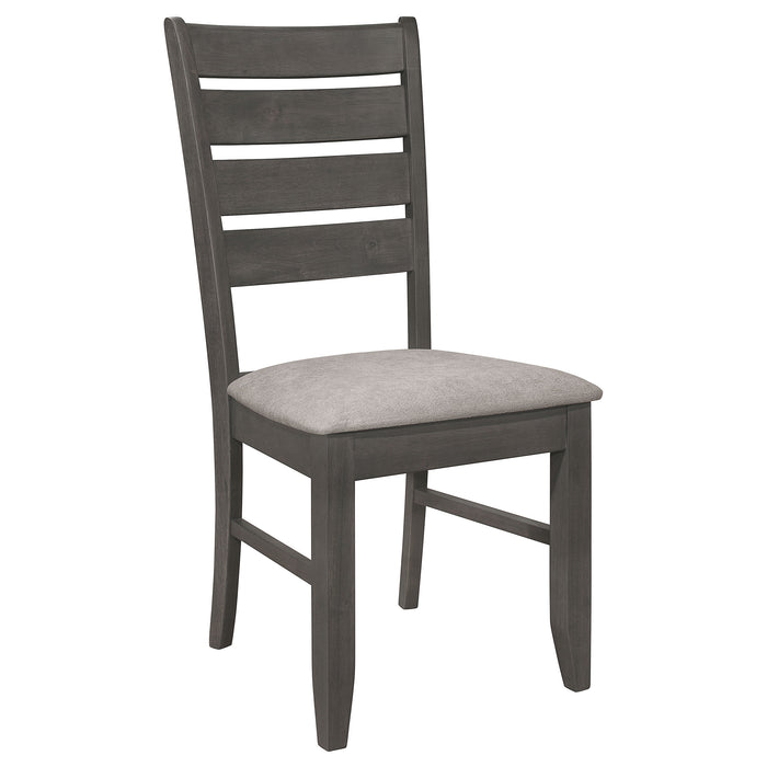Dalila Wood Dining Side Chair Dark Grey (Set of 2)