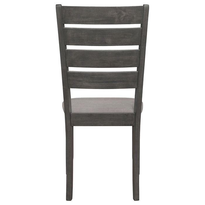 Dalila Wood Dining Side Chair Dark Grey (Set of 2)