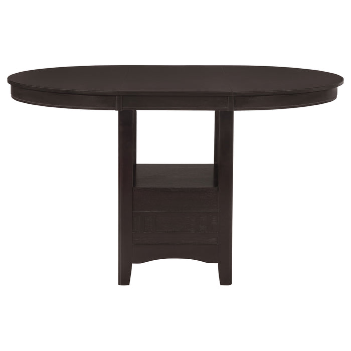 Lavon Oval 60-inch Extension Counter Dining Table Espresso
