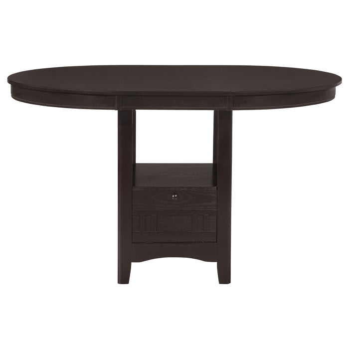 Lavon Oval 60-inch Extension Counter Dining Table Espresso