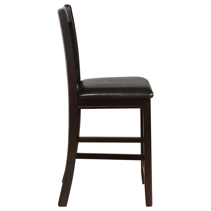 Lavon Wood Counter Chair Black and Espresso (Set of 2)