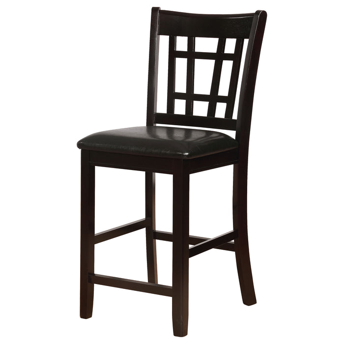 Lavon Wood Counter Chair Black and Espresso (Set of 2)