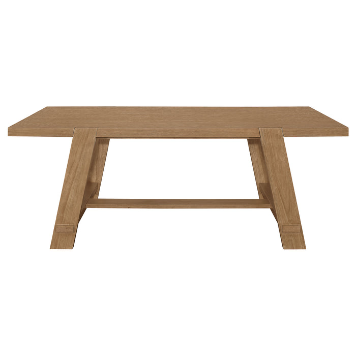 Sharon Rectangular 84-inch Wood Trestle Dining Table Brown