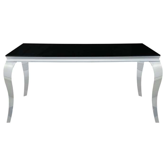 Carone Rectangular 61-inch Glass Top Dining Table Black