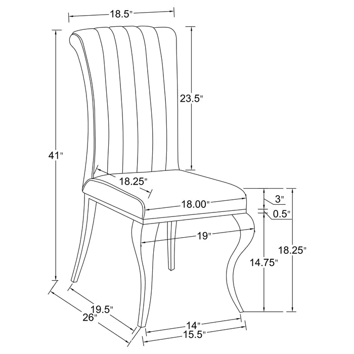 Betty Velvet Upholstered Dining Side Chair Grey (Set of 4)