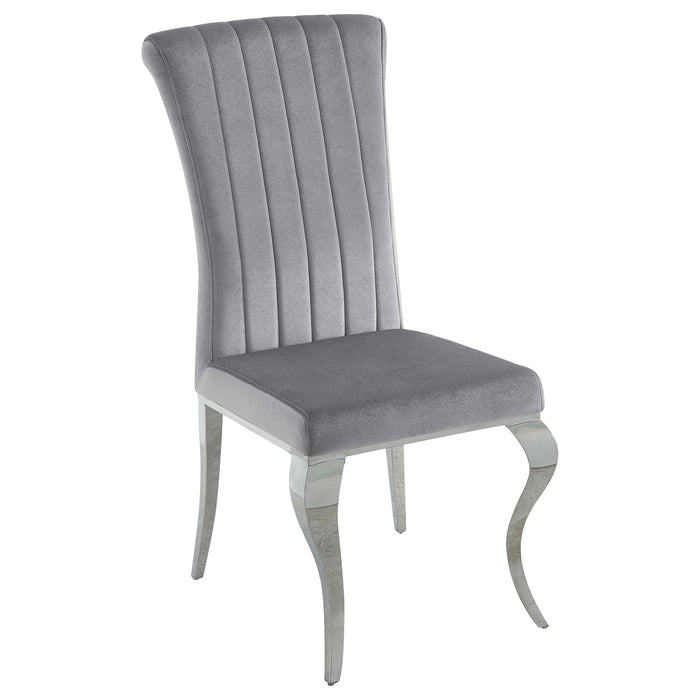 Betty Velvet Upholstered Dining Side Chair Grey (Set of 4)