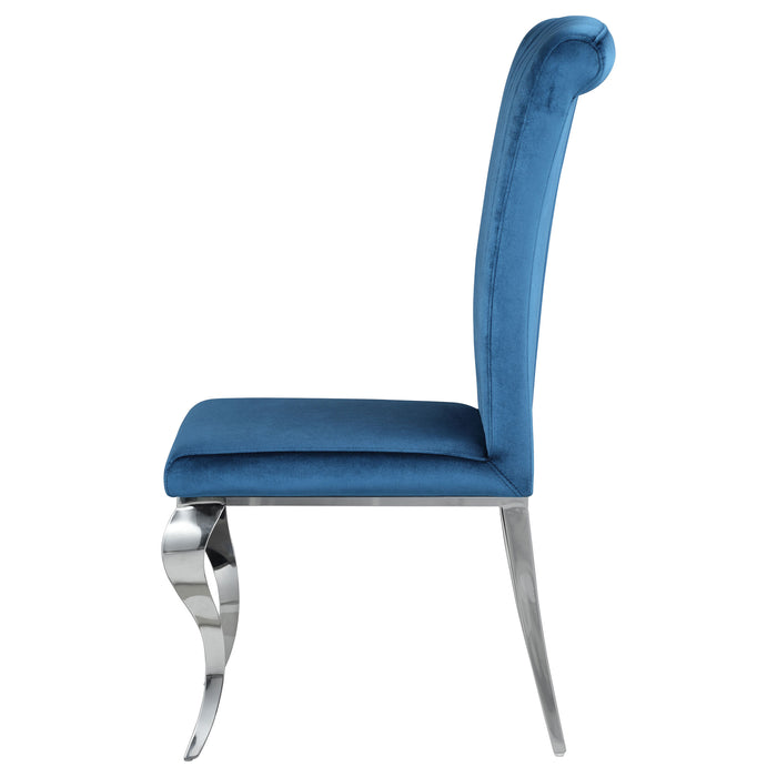 Betty Velvet Upholstered Dining Side Chair Blue (Set of 4)